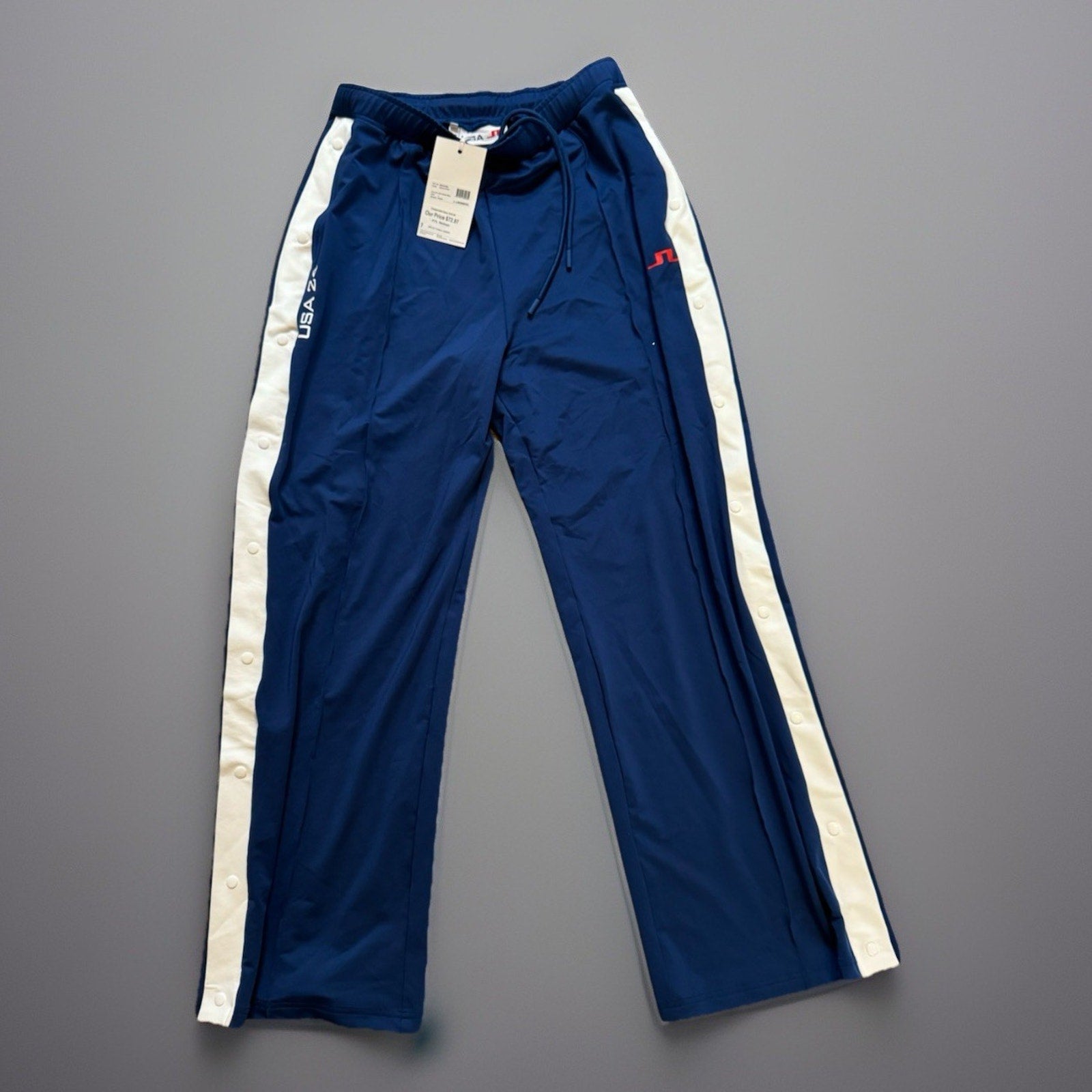 Women's J Lindeberg JL Orianne Pants Athletic USA Blue White Sz L NWT$125