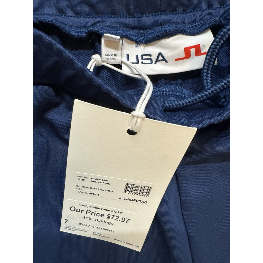 Women's J Lindeberg JL Orianne Pants Athletic USA Blue White Sz L NWT$125