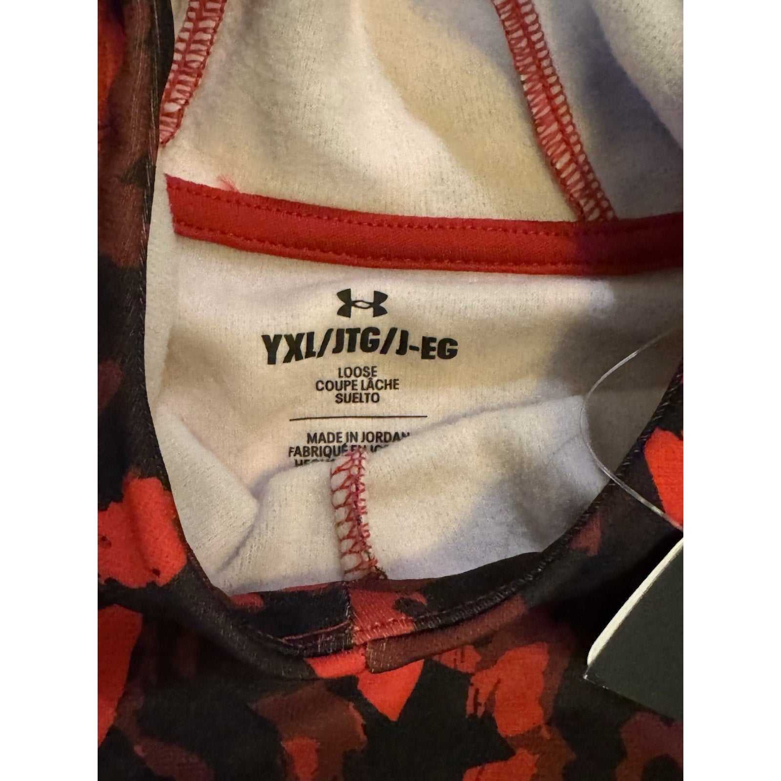 Under Armour Hoodie Youth XL Red Camo Logo Pullover Sweatshirt Boys