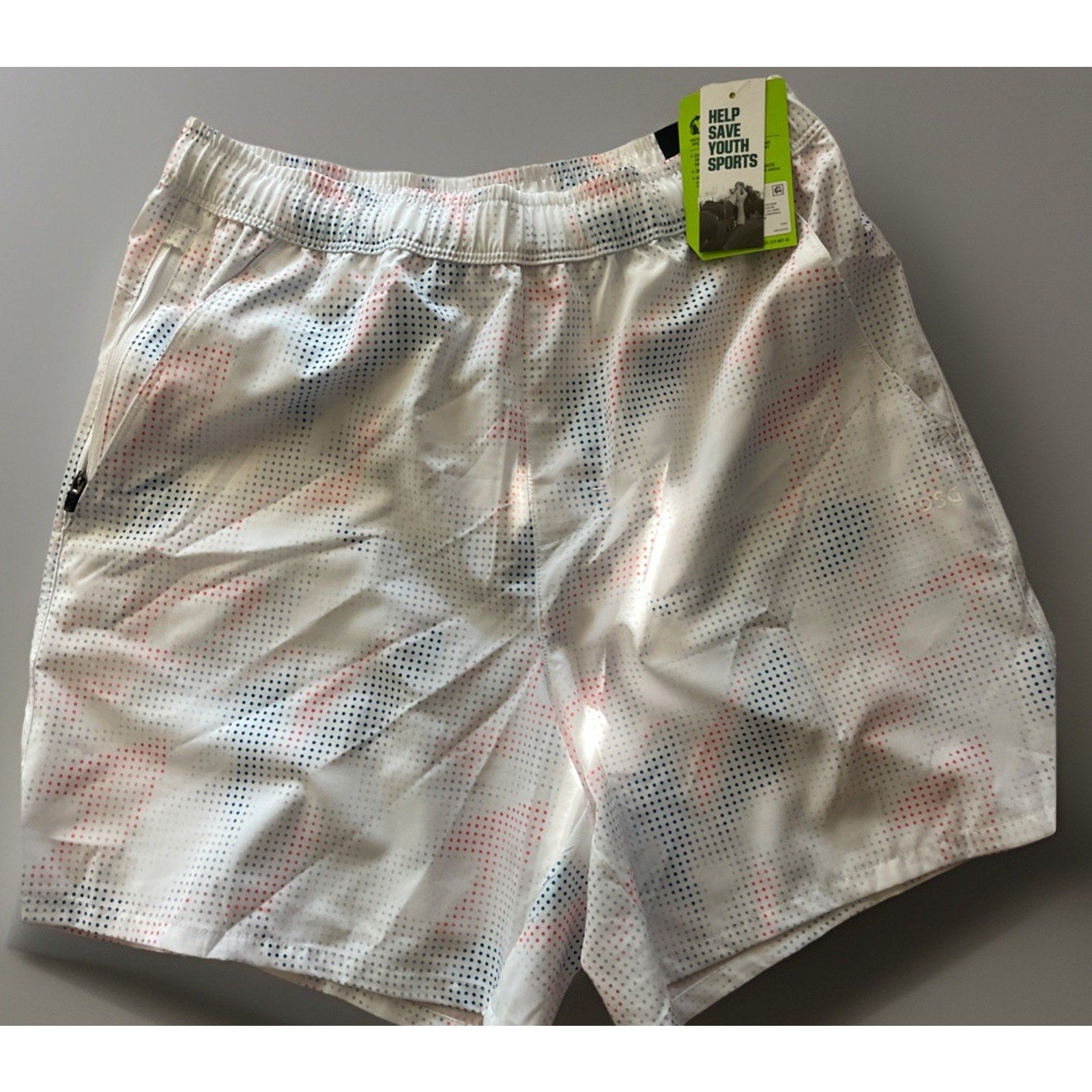 DSG Men's 6" Agility Woven Shorts Pure White Dot Ombre Size S