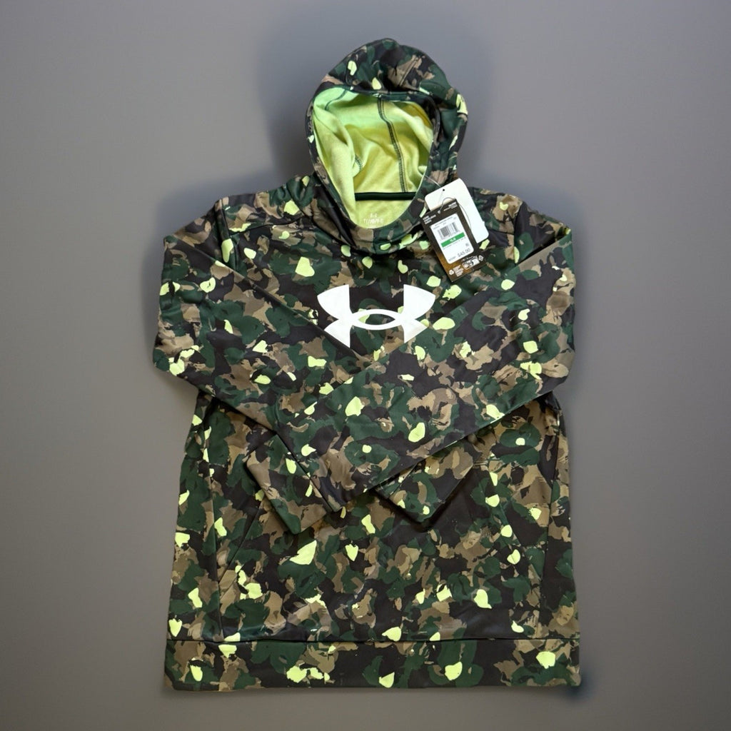 Under Armour FOREST GREEN/WHITE Fleece® Big Logo Printed Hoodie, US YL/G