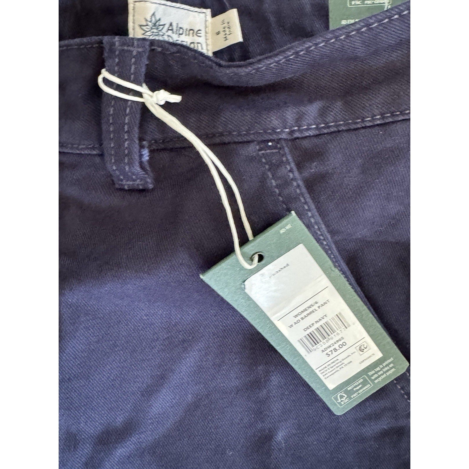 Alpine Design Womens Deep Navy Barrel Pant Pre Washed Cropped Casual Denim 6 NWT