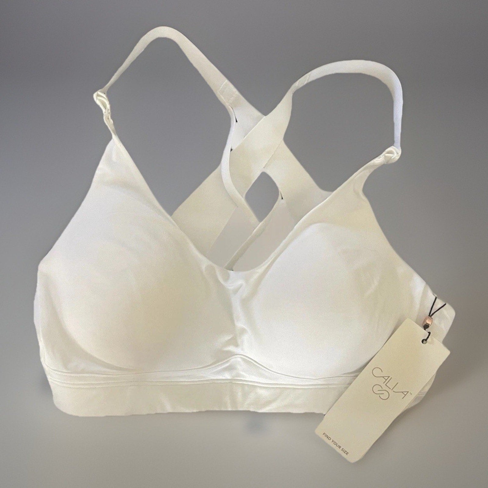 CALIA Women's Made To Move Double Strap Bra, Pure White, XS