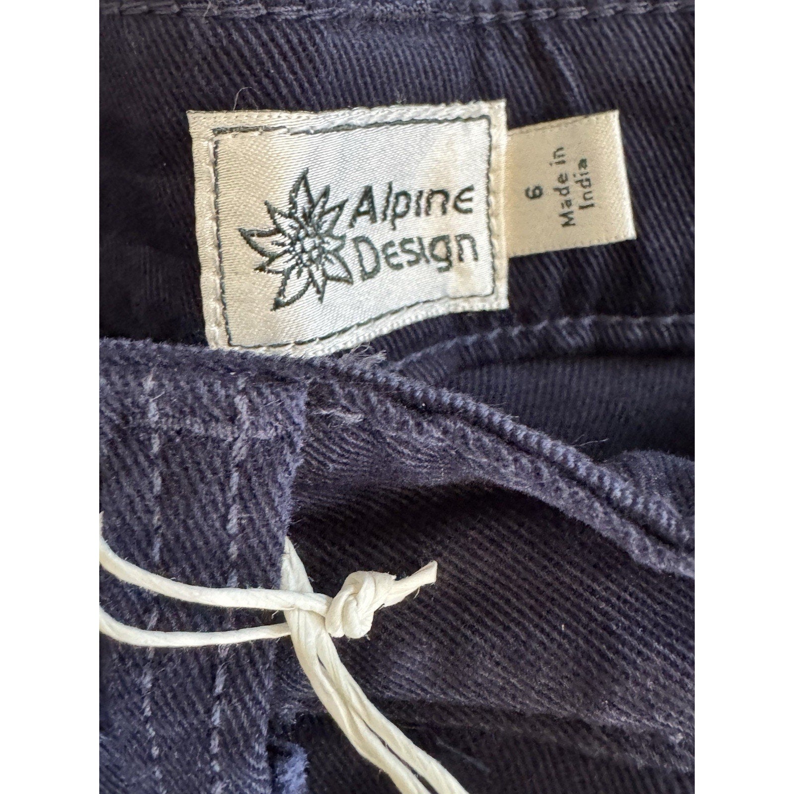 Alpine Design Womens Deep Navy Barrel Pant Pre Washed Cropped Casual Denim 6 NWT