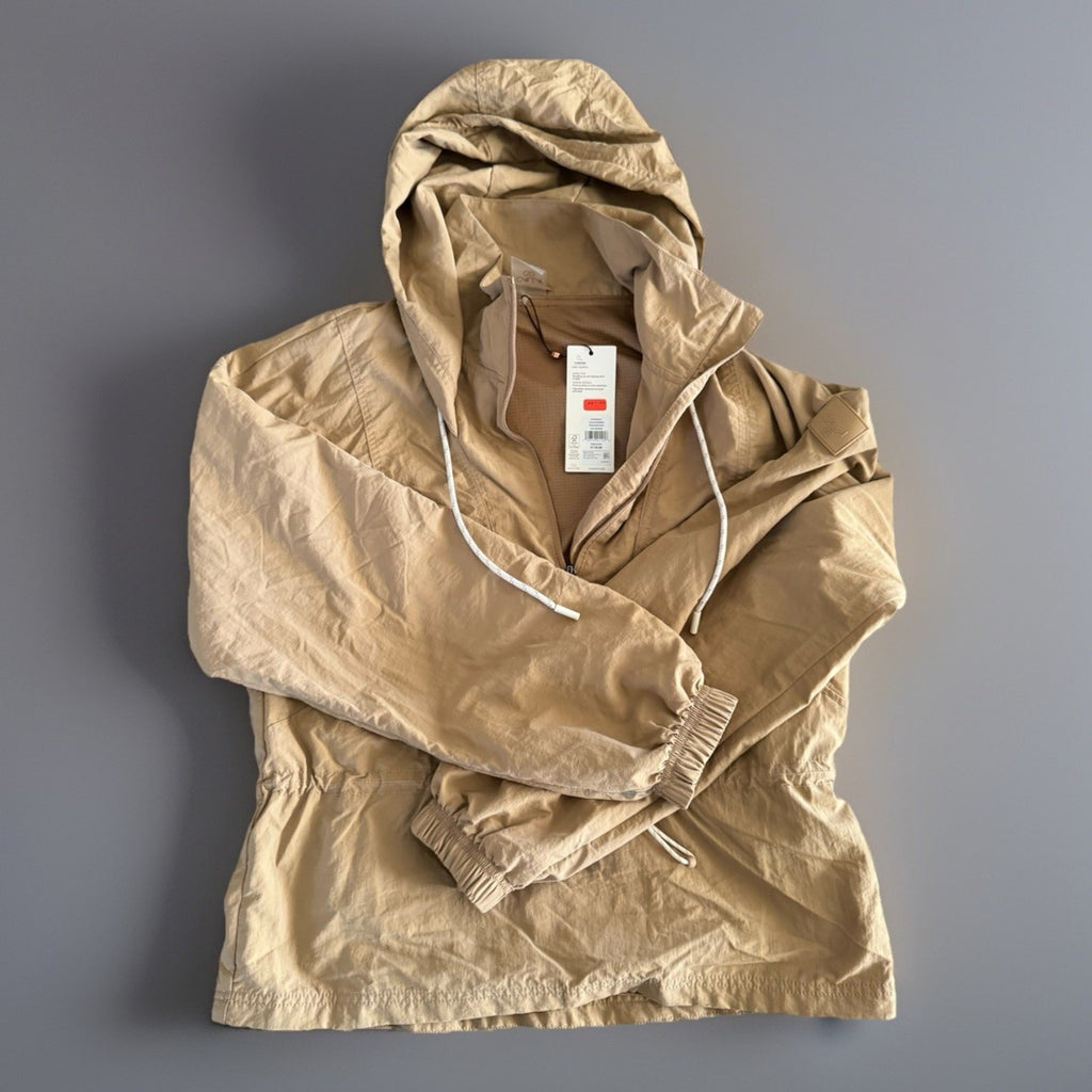 CALIA Women's Hooded Windbreaker Pullover tan size S Brand New