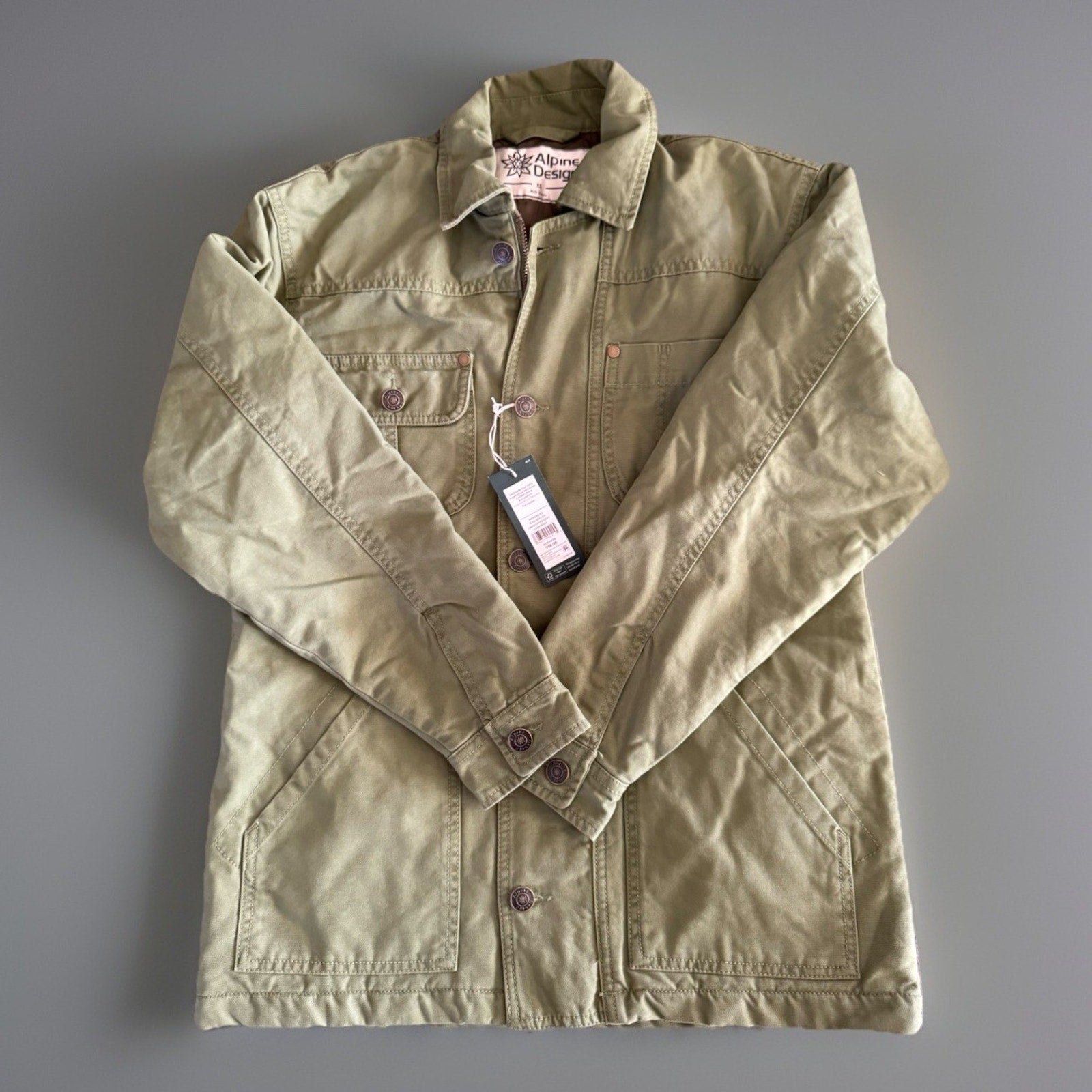 ALPINE DESIGN ' QUILTED LINED CHORE COAT ' SIZE XS ' LUSH OLIVE '