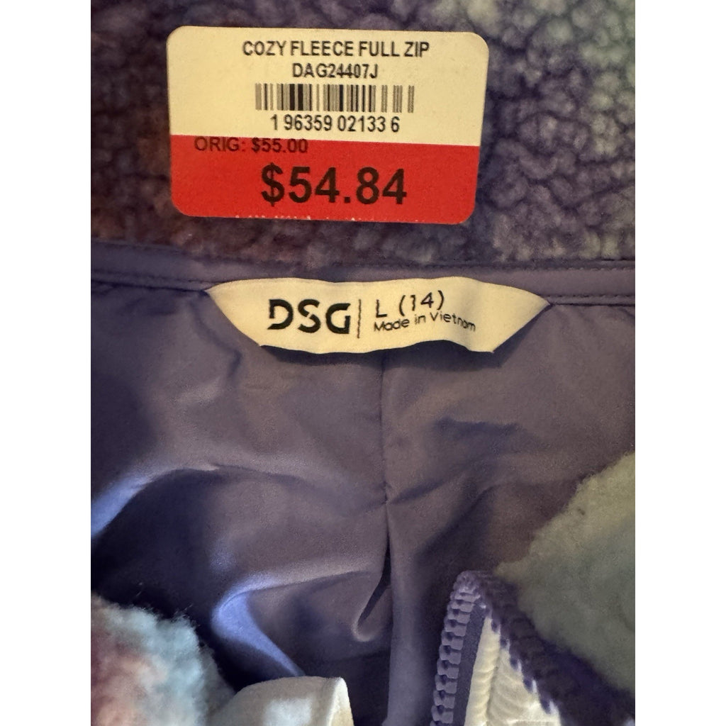 DSG Full Zip Cozy Girls Fleece Jacket Size L (14)