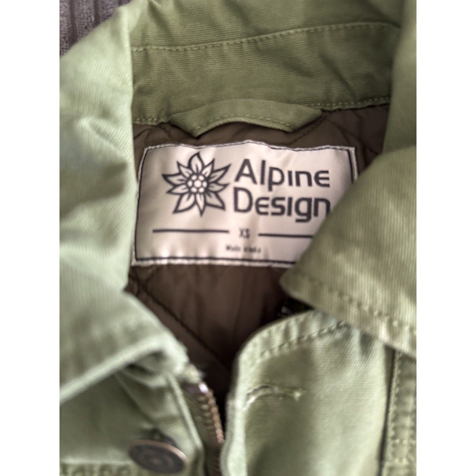 ALPINE DESIGN ' QUILTED LINED CHORE COAT ' SIZE XS ' LUSH OLIVE '